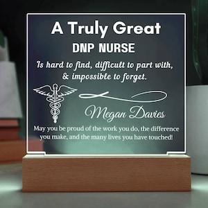 Personalized DNP Nurse LED Acrylic Sign: Graduation/Appreciation Gift