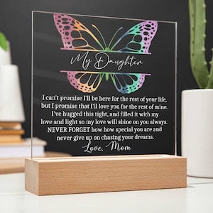 Daughter Personalized LED Acrylic Plaque, From Mom Daughter Christmas Gift, Daughter Graduation Gift, Birthday gift for Daughter from Mother