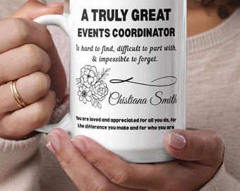 Event Coordinator Personalized Color Accent Mug, Gift for Party Planners, Event Planner Gift