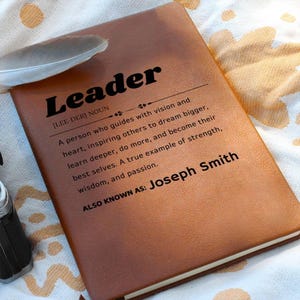 Leader Definition Personalized Journal, Gift for mentor, Boss Appreciation, Difference Maker, Coach Gifts, Christmas Gift, Team Manager gift