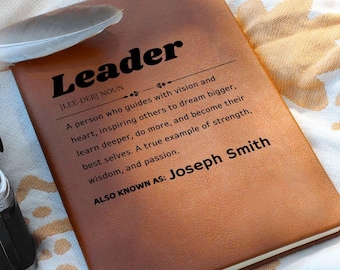 Leader Definition Personalized Journal, Gift for mentor, Boss Appreciation, Difference Maker, Coach Gifts, Christmas Gift, Team Manager gift