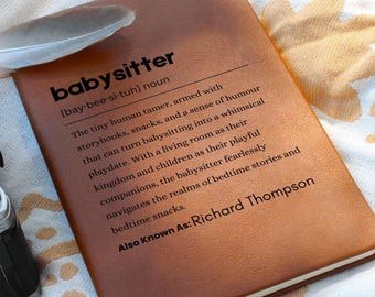 Personalized Babysitter Definition Journal, Gift for Nanny, Babysitter Appreciation Notebook, Daycare Provider Thank You Gift|Christmas Gift
