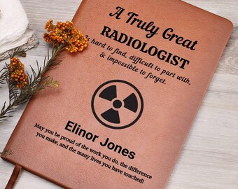 Personalized Radiologist Gift, Radiology Technician Gift, Vegan Leather Journal, Radiology Student Graduation, Appreciation, Group Gifts