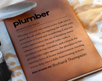 Personalized Plumber Definition Journal, Plumbing Gift, Plumber Notebook, Plumber Retirement Gift, Plumber Christmas Gift, Plumber Journal
