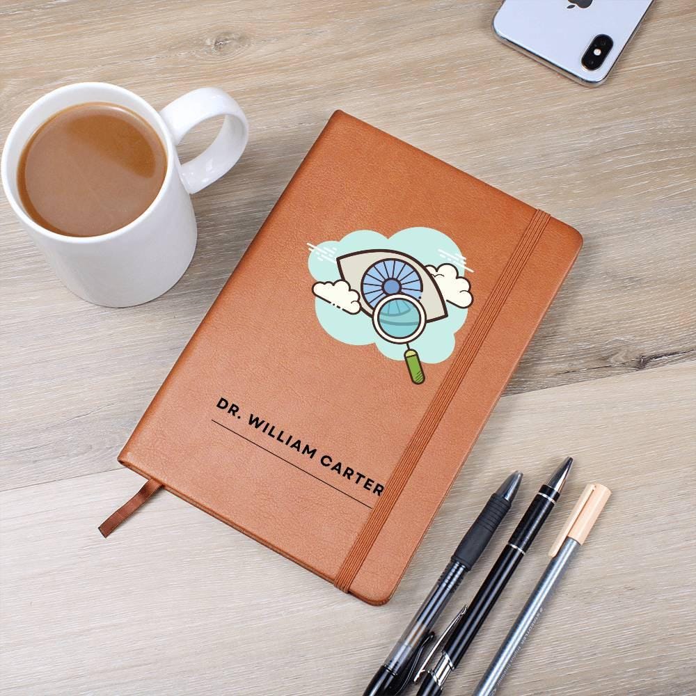 Optician Personalized Leather Journal, Gift for Eye Doctor, Ophthalmologist Gift, Graduation Gift|Optometry Student Notebook|Optometric gift