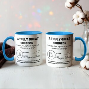 Surgeon Personalized Color Accent Mug, Gift for Surgeon, New Surgeon, Heart, Hand, Oral, Orthopedic, Stomach & Plastic Surgeon Gift image 5