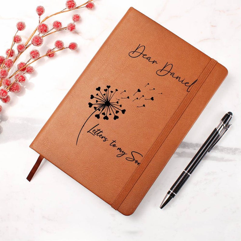 Letters to My Son Personalized Leather Journal, Keepsake Gift for Son, Father Son Gift, Mother Son Gift, Son memorial Journal image 6