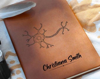 Personalized Neurology Leather Journal Gift, Neuroscience gifts, Neurological journal, Neurologist gift, neuroscientists, neurosurgeon gifts