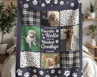 Dog Memorial Personalized Photo Blanket, Dog Remembrance Gift, In Loving Memory of Dog, Pet loss Keepsake, Loss of Dog Gift|Pet loss Blanket