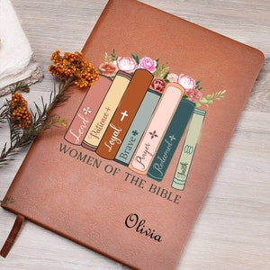 Frauen der Bibel Gebetstagebuch, personalisiertes religiöses Geschenk des christlichen Freundes, Dankbarkeitsnotizbuch für Frauen, Andachtsjournalglaubensgeschenk