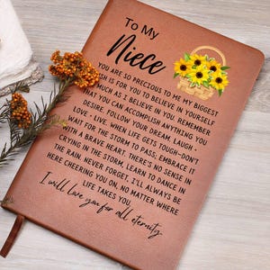 Personalized Niece Journal, Gift from Aunt for Niece Birthday, Niece Graduation, Niece Christmas Gifts, Custom Niece Gift from auntie|Uncle