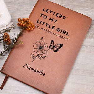 Cartas personalizadas para mi pequeña niñaDiario de cuero, diario de recuerdos para mamás primerizas, regalo para futuras mamás, regalo para baby shower, cartas para hijos o hijas