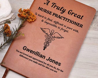 Personalized Nurse Practitioner Gift Leather Journal – NP Graduation, Appreciation Gift,  Nursing School Gift, Nurse Week Gifts