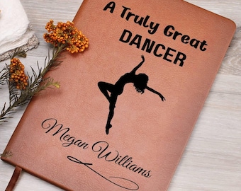 Cadeau danser gepersonaliseerd dagboek, cadeau voor dansers, dansleraar, danscoach en instructeur cadeau, balletcadeau, cadeaus waardering dansteam