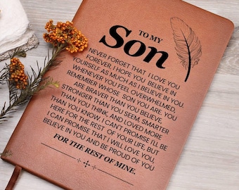 To My Son Personalized Leather Journal, Son Christmas gift from Mom, Son Birthday Gift, Son gift from Dad, Graduation Gift, Son Name journal