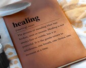 Healing Definition Leather Journal, Gratitude Journal, Mindfulness Journal, Reflection Journal, Manifestation, Daily & Spiritual Journal