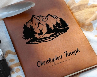 Hunting Personalized Leather Journal - Hunting Log Book, Family Hunting Trip Notebook, Gift for Hunter, Dad Hunting, Hunting Gifts for him