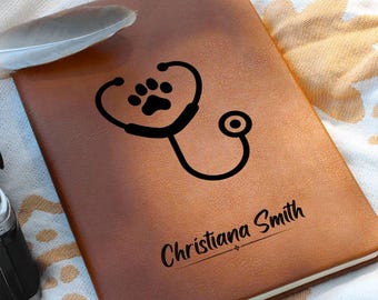 Veterinarian Doctor Journal - Personalized Veterinary Gift, Vet Notes, Vet School Graduation, Veterinarian Office-Thank You Vet Appreciation