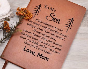 To My Son Personalized Leather Journal, Son Gift from Mom, Son Birthday Gift, From Dad To Son, Graduation Gift, Christmas Gifts, Son Weeding