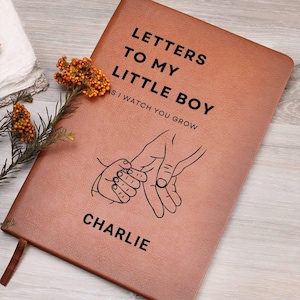 Personalized Letters to My Little Boy leather Journal, Gift for new mom, Pregnancy Journal, Letters to Baby, Baby Shower Gift|Letters to son