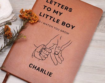 Personalized Letters to My Little Boy leather Journal, Gift for new mom, Pregnancy Journal, Letters to Baby, Baby Shower Gift|Letters to son