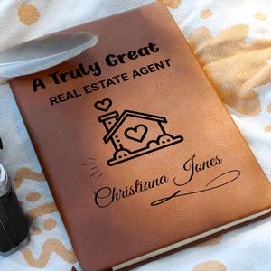 Real Estate Agent Gift Personalized Journal, Gift for Realtors & Brokers, Realtor Closing Gift, Realtor Team Gift, Real Estate Notebook