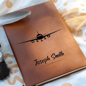 Aviation Journal Personalized Gift for Pilot, Flight School Graduation Gift, Aviation Logbook, Airplane Pilot Gift, Pilot Gifts for men