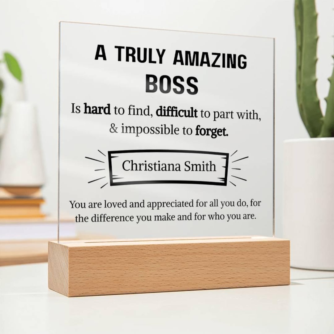 Amazing Boss Amazing Boss Personalized Acrylic Plaque, Boss Appreciation Gift, Boss ...