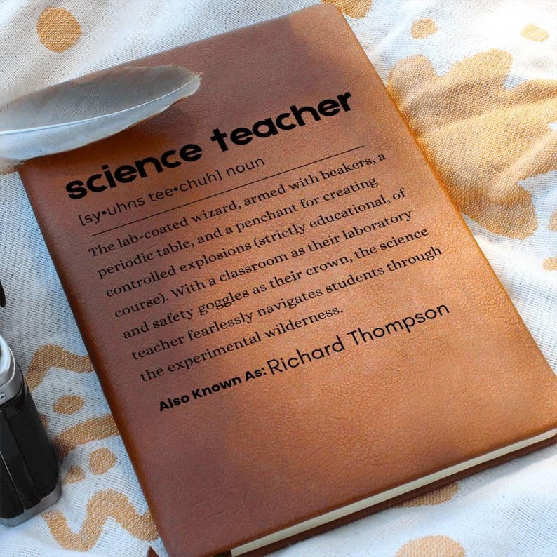 Personalized Science Teacher Gift, Teacher Birthday Gift, Teacher Christmas Gift, Teacher Notebook, Chemistry Teacher Gift, Teacher Journal image 1
