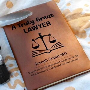 Lawyer Gift Personalized Journal, Law School Grad, New Lawyer Gift, Law Graduation, Lawyer Appreciation, Lawyer Birthday & Christmas Gifts