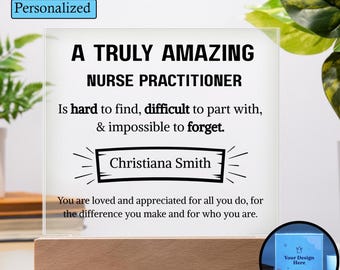 Krankenschwester-Praktiker-Anerkennungs-personalisierte Plakette, Geschenk für Krankenschwester-Praktiker, Geschenk für Np, Np-Abschluss, Geschenk für Krankenschwester, Np-Abschied