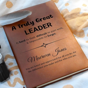Leader Gift Personalized Journal, Gift for Coach, Gifts for Mentor, Team Leader Gift, Leadership Appreciation & Thank You| Difference Maker