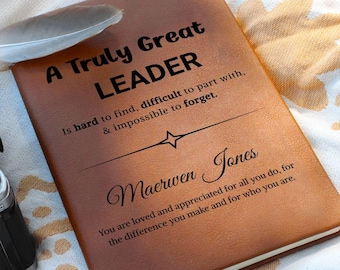 Leader Gift Personalized Journal, Gift for Coach, Gifts for Mentor, Team Leader Gift, Leadership Appreciation & Thank You| Difference Maker