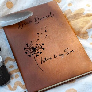 Letters to My Son Personalized Leather Journal, Keepsake Gift for Son, Father Son Gift, Mother Son Gift, Son memorial Journal image 5