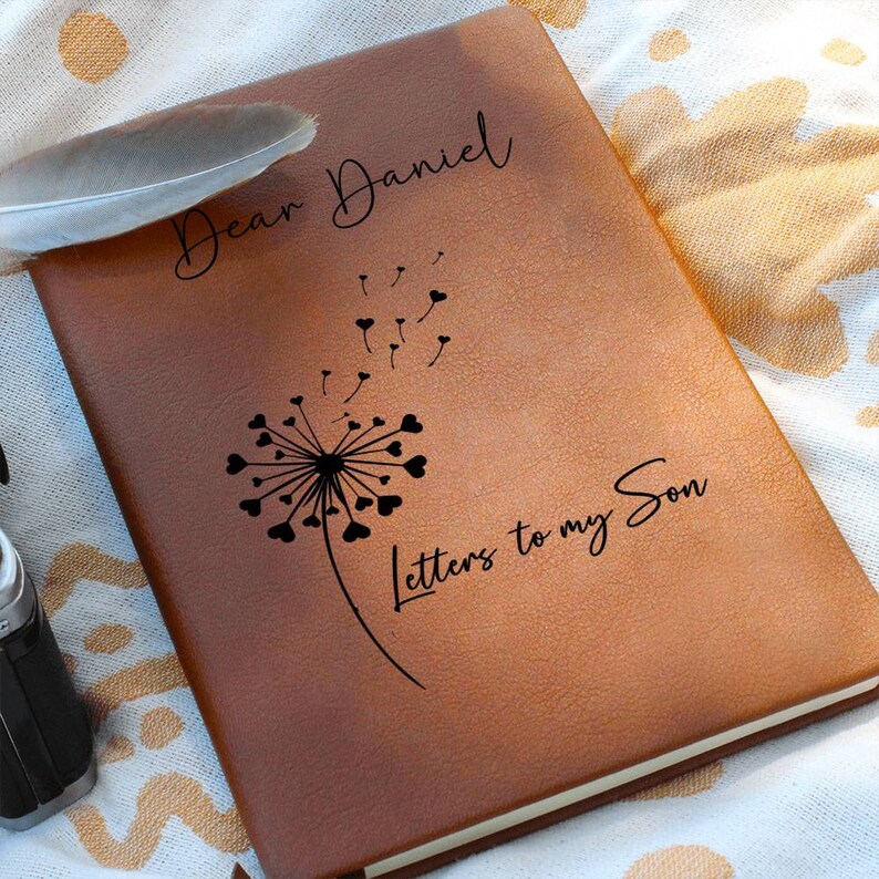 Letters to My Son Personalized Leather Journal, Keepsake Gift for Son, Father Son Gift, Mother Son Gift, Son memorial Journal image 5