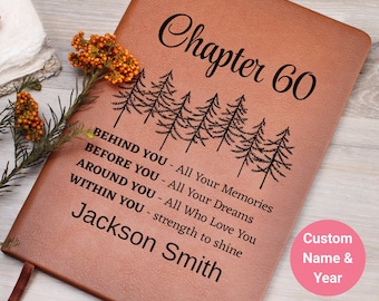 Personalized 60th Birthday Gift Leather Journal, 60th Birthday Man, Sixty Years Old Gift, Friend 60th Birthday Keepsake, Milestone Birthday