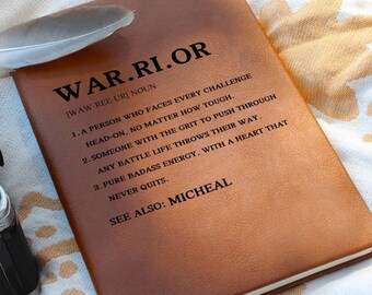 Personalized Warrior Definition Journal, Cancer Recovery Gift, Encouragement Gift, Surgery Recovery, Motivation Gift, Breast Cancer Survivor