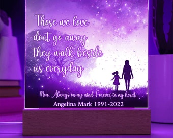 In loving memory of my mom Acrylic Plaque, Personalized Mom Sympathy Gift | Mother Loss Gifts | Mom Bereavement Gift | Loss of Mom Gifts