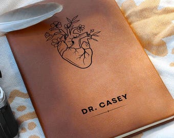 Diário anatômico personalizado do coração, presente para cardiologista, presentes para cardiologista, presente para cardiologista, presentes para cardiologista, presentes para cardiologista, presentes para cirurgião cardíaco