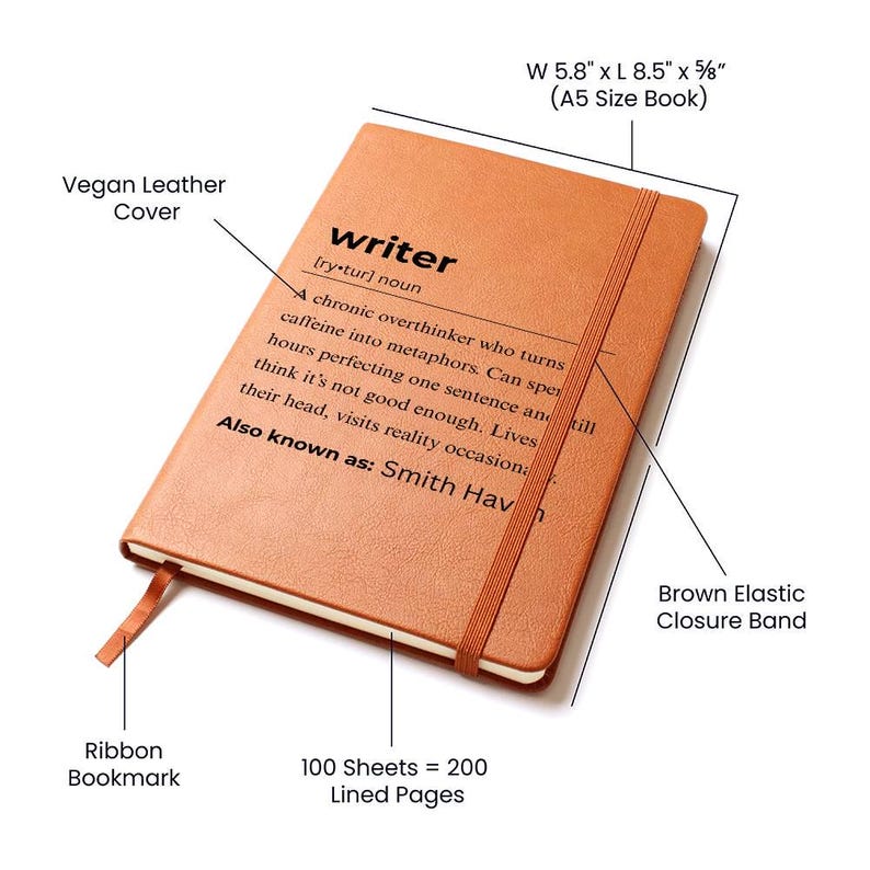 Writer Definition Personalized Journal, Gift for Writer, Writing Journal, Gift for Author|Writer Birthday & Christmas Gift|Funny Writer Gift image 4