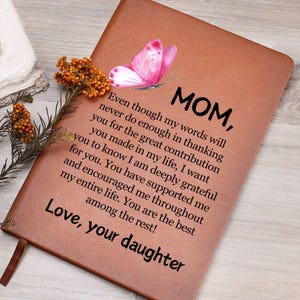 Diario de cuero personalizado con mariposas para mamá, regalos para el día de la madre, regalos para mamá de parte de su hija, regalo de Navidad para mamá, regalo de cumpleaños para mamá, regalo para mamá de parte de su hijo