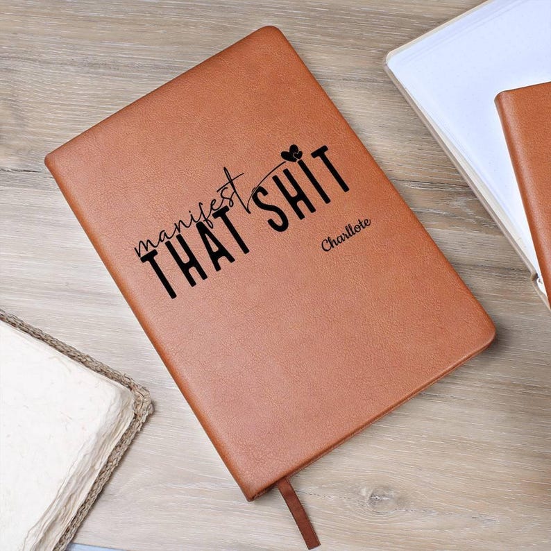 Manifest That Personalized Leather Journal, Manifesting Journal, Motivational Journal, Daily Gratitude journal, Affirmation Journal for her image 6