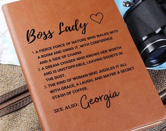 Diario de definición de jefa, regalo para jefa, regalos para gerentes, regalo para jefa, regalo para jefa para mujeres, regalos para dueños de negocios, nueva jefa