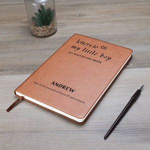 Briefe an meinen kleinen Jungen Vegan Leder Journal, New Mom Geschenk, New Mom Geschenkideen, Gedenkjournal, an meine Sohngeschenke, Geschenk für Schwester Bild 10