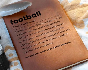 Football Definition Personalized Journal, Gift for Football Player, Football Coach Gift, Football Team Gift, Footballer Birthday & Christmas