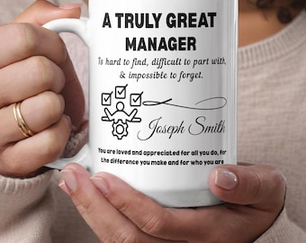 Manager Gift Personalized Color Accent Mug, Office Manager Appreciation, Manager Birthday, Leaving & Christmas Gift, Retirement Gift