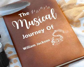 Diario musicale personalizzato, quaderno per scrivere canzoni, regalo musicale, regali per autori di canzoni, regali per musicisti, note musicali, diario per scrivere testi