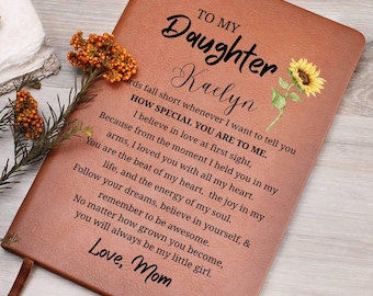 To My Daughter Personalized Journal, Daughter Gift from Mom, Custom Name Journal, Daughter Birthday Gifts, Gift from Dad, Daughter Christmas
