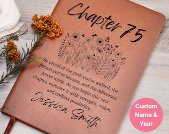 Personalized 75th Birthday Gift Leather journal, Grandma Birthday Gift, Mom 75th Birthday, Turning 75 Gift, Aunt Birthday Gift, Friend 75th