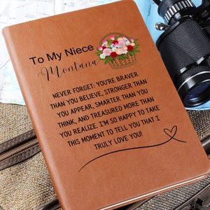Personalized Niece Name Journal, Niece Gifts from Aunt, Custom Niece Graduation, Niece Birthday Gift, Niece Christmas Gifts, Gifts for Niece